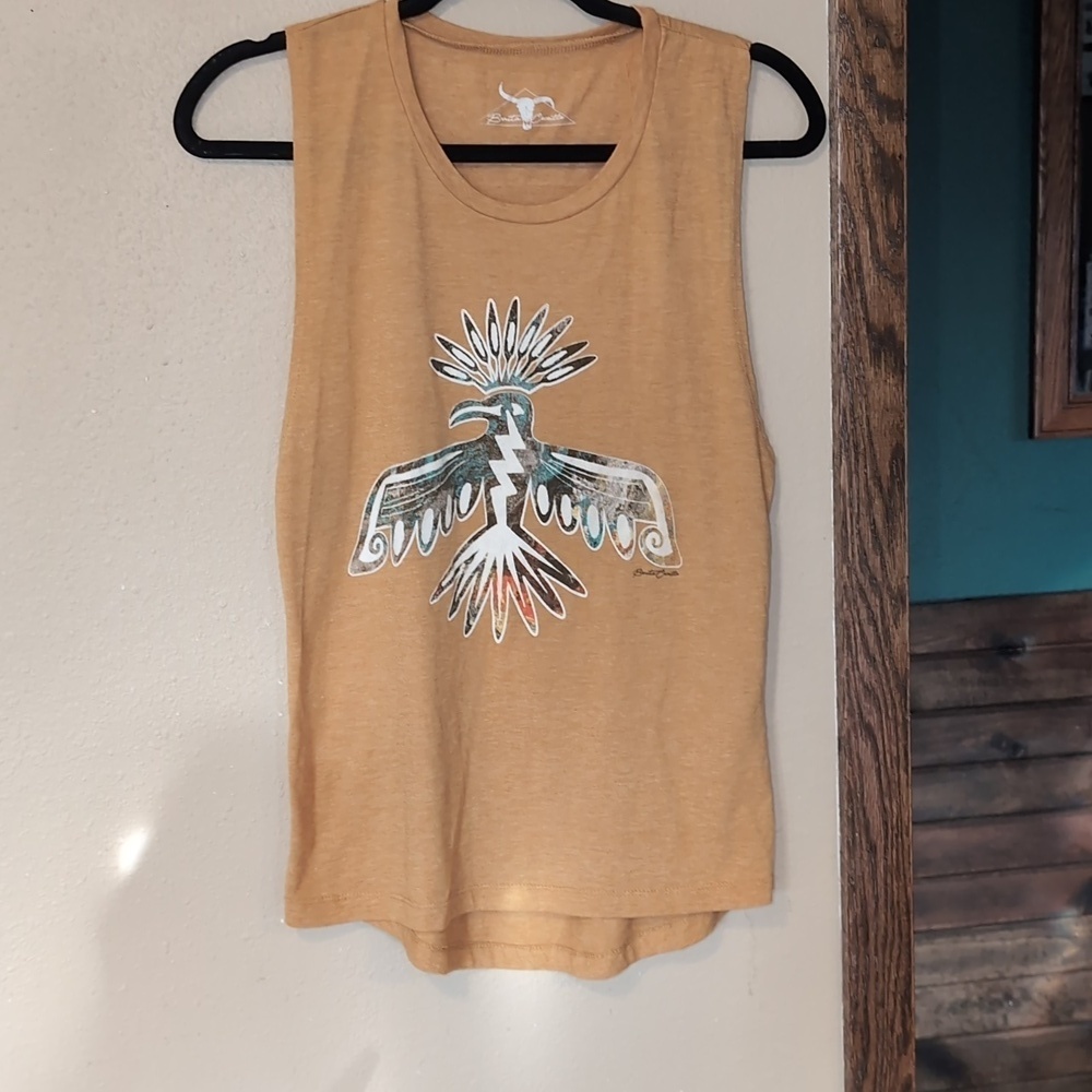 Bonita Ceceille Mustard Graphic Tank Top